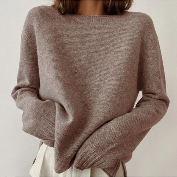Jenni Kayne Sweaters - JENNI KAYNE Everyday Sweater in Taupe M Wool Cashmere
